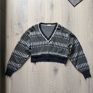V-Neck Patterned Sweater